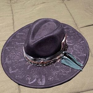 Stylish Black Fedora Hat with Green Accents